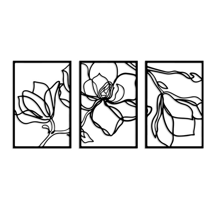 Wallity Erbas-1 Accesorio de Pared Decorativo de Metal Negro (3 Piezas)